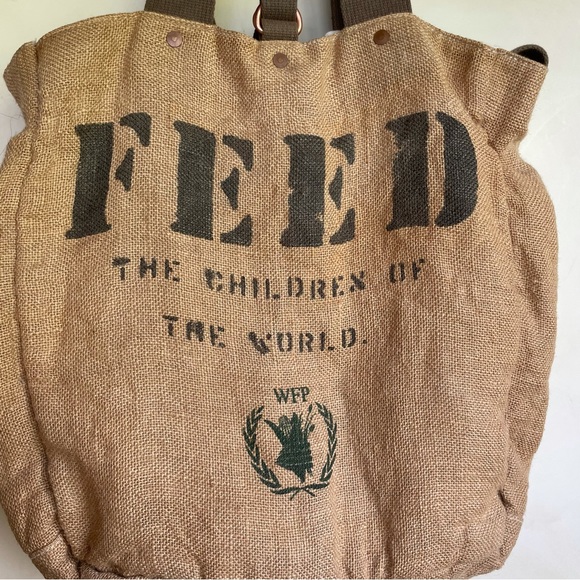 Feed Burlap Tote Bag reversible With Canvas Straps - Picture 14 of 16